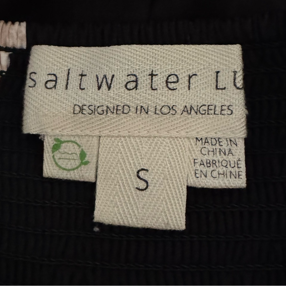 Saltwater Luxe Lightweight Romper Shorts Playsuit, Black/White, Size S - Picture 12 of 13